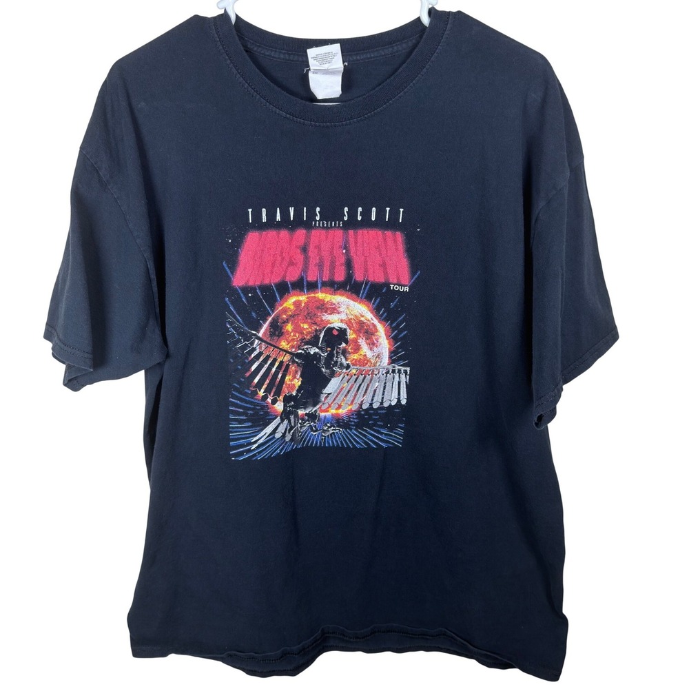 Travis Scott Birds Eye View Tour 2017 Graphic T-Shirt Black XL Jerzees HD Cotton